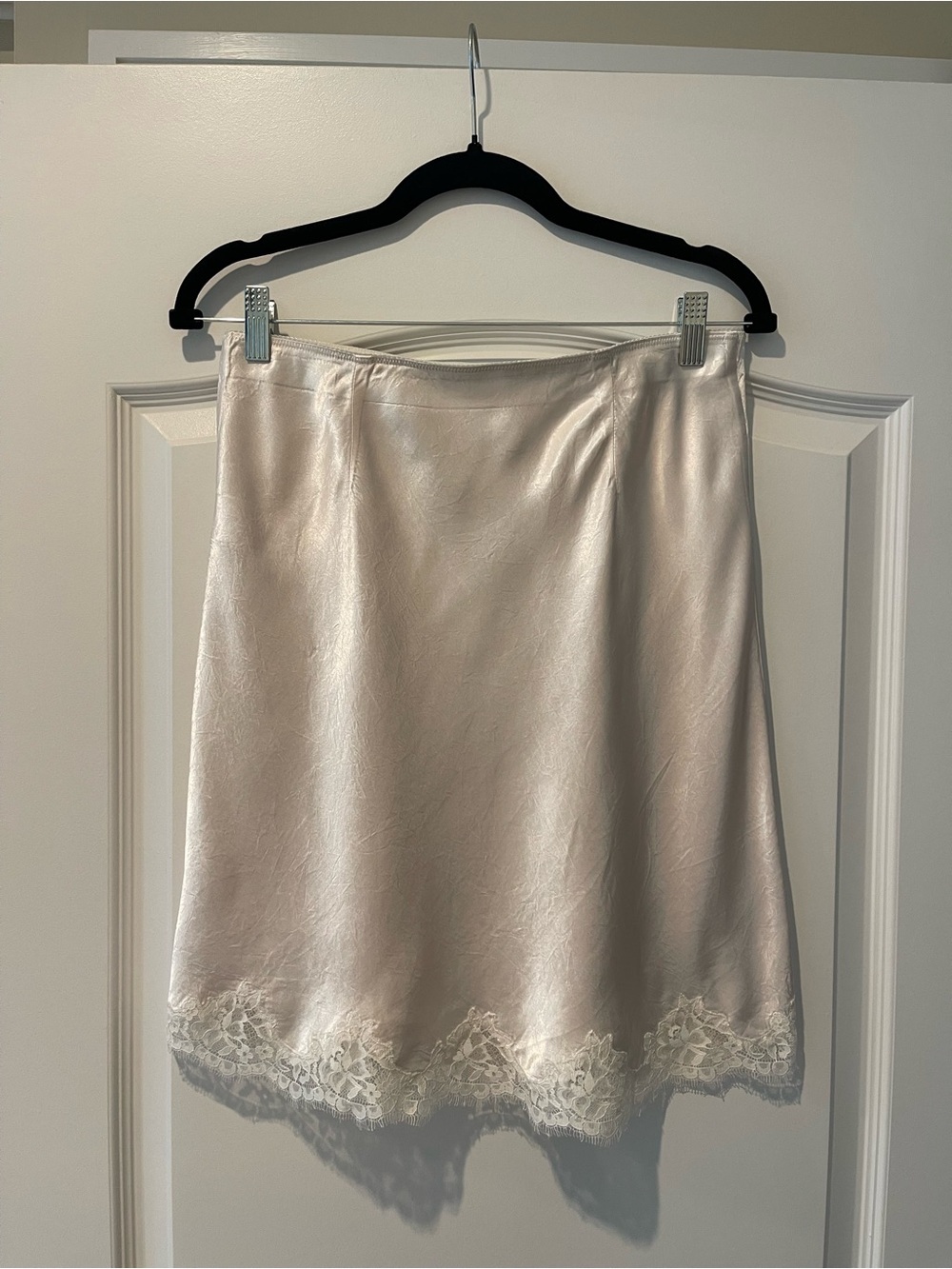 J. Crew lace-trim slip skirt in textured satin - Picture 3 of 6